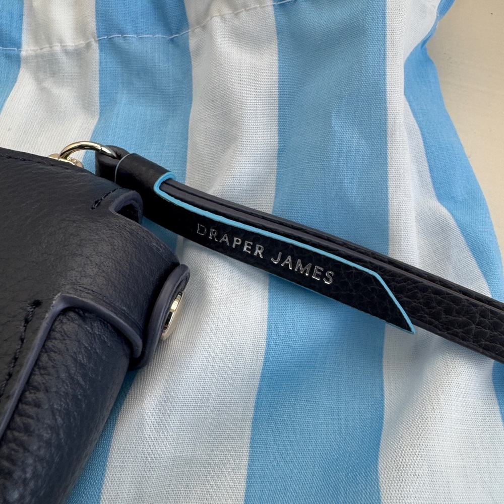 Draper James Midnight Blue Leather Wristlet - Picture 2 of 5
